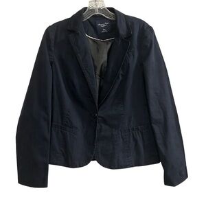 American Eagle Women's Navy‎ Blue Blazer Jacket Size M Button-Front